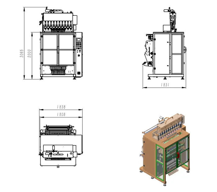 mlp-800 series multi-lane stick packing machine