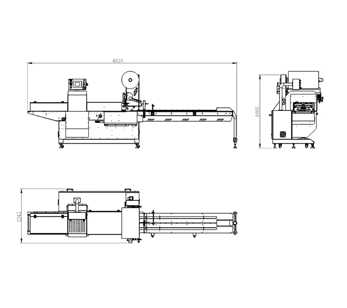 ahp-700bm-s4 box motion top film flow wrapper machine