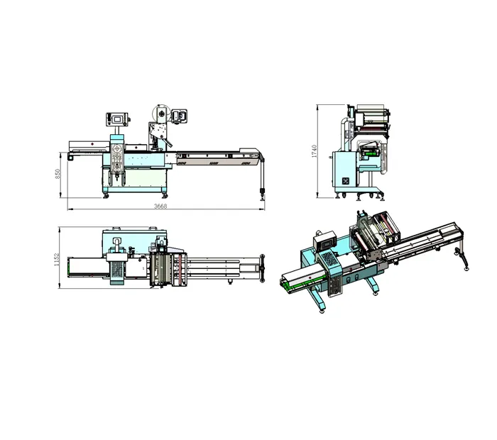 ahp-500-s3 servo driven top film horizontal flow wrapper machine